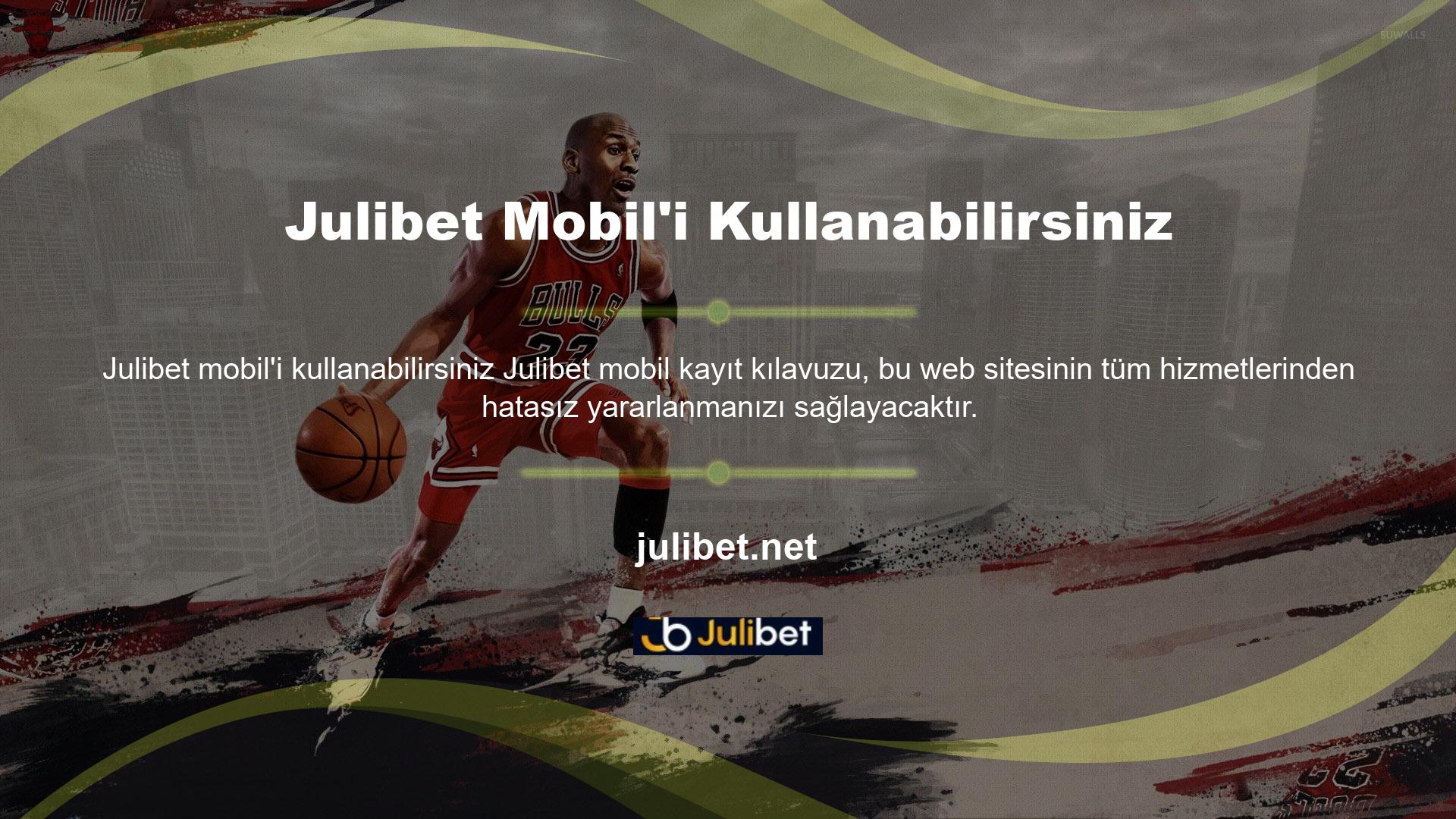 Julibet sitesinin spor bahisleri bölümünü cep telefonunuzdan kullanabilirsiniz